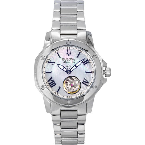 Load image into Gallery viewer, Bulova Marine Star Stainless Steel Mother Of Pearl Dial Automatic Women&#39;s Watch
