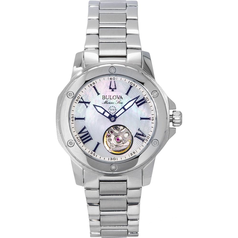 Bulova Marine Star Stainless Steel Mother Of Pearl Dial Automatic Women's Watch