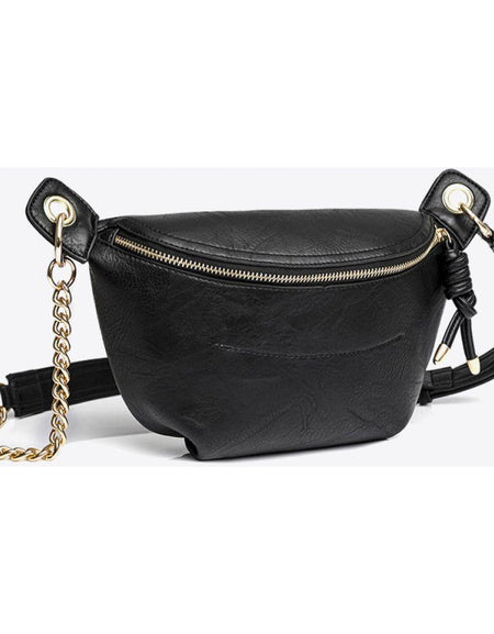 Leather Chain Strap Crossbody Bag