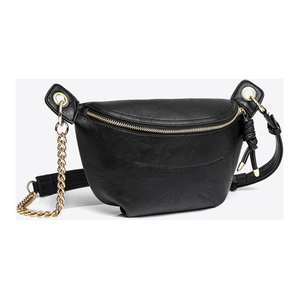 Leather Chain Strap Crossbody Bag