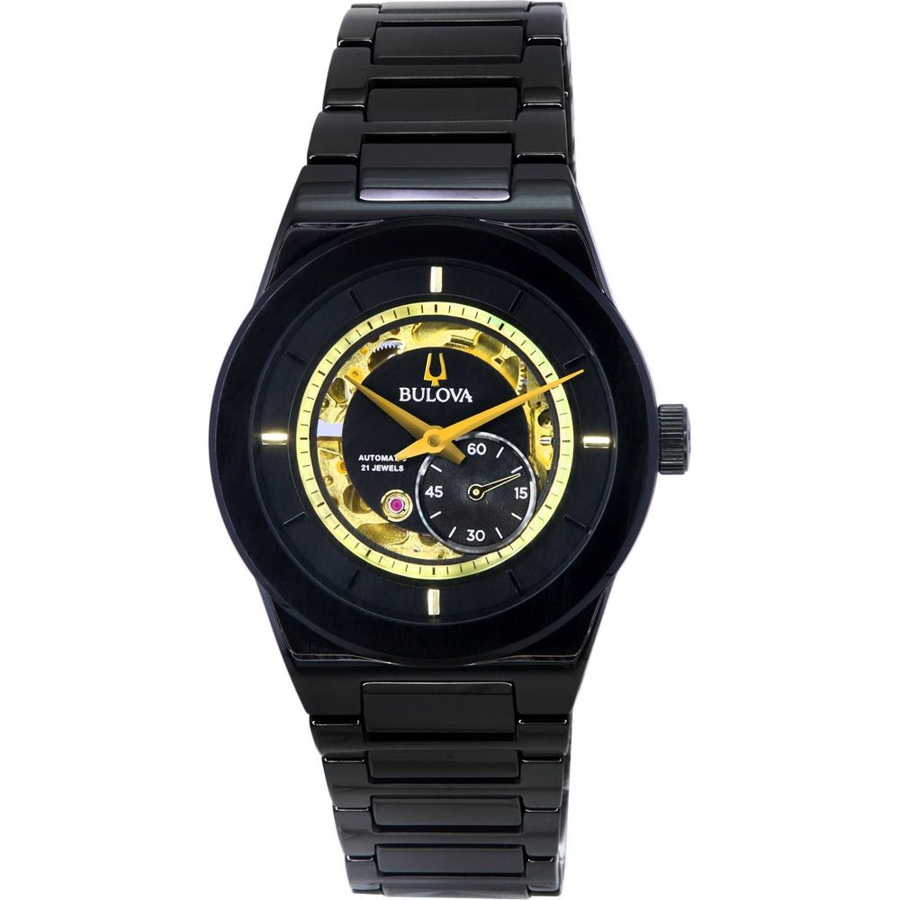 Bulova Modern Millennia Semi Skeleton Black Dial Automatic Men's Watch