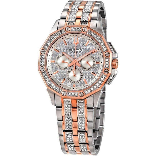 Load image into Gallery viewer, Bulova Octava Crystal Accents Two Tone Silver Multifunction Dial Men&#39;s Watch
