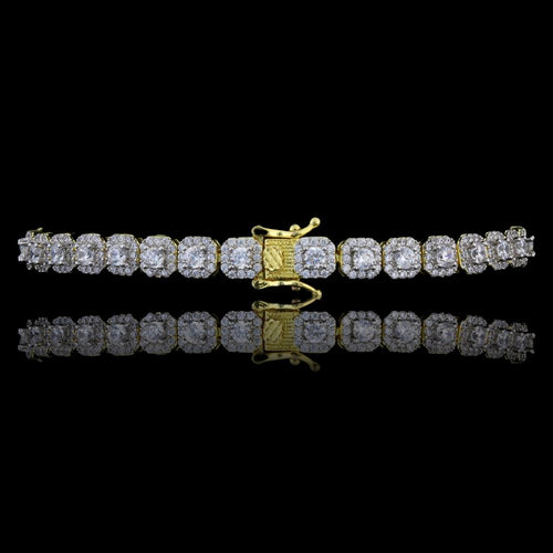 Load image into Gallery viewer, FABLE 4.68 CTW CZ RHODIUM MOISSANTE ICED OUT BRACELET |  995481
