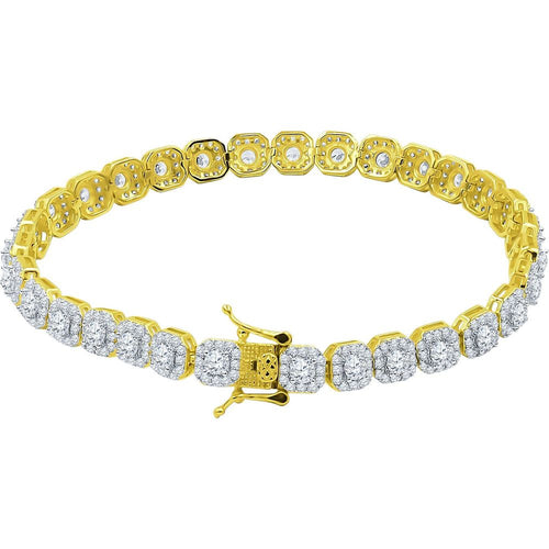 Load image into Gallery viewer, FABLE 4.68 CTW CZ RHODIUM MOISSANTE ICED OUT BRACELET |  995481
