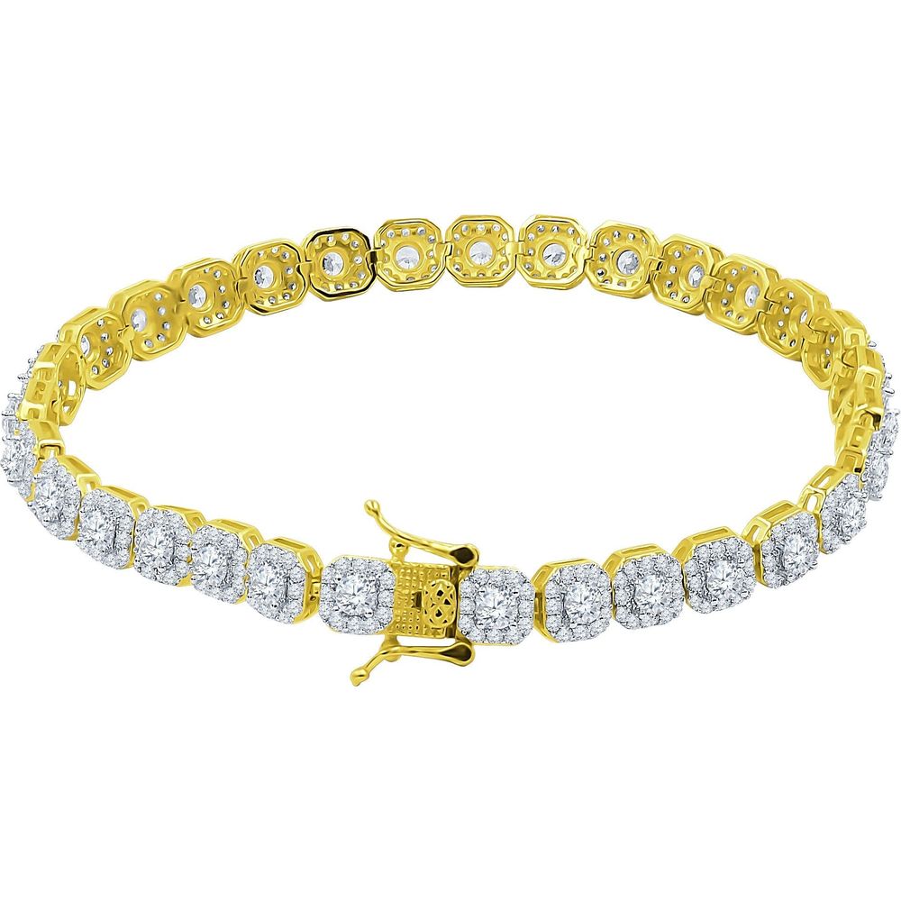 FABLE 4.68 CTW CZ RHODIUM MOISSANTE ICED OUT BRACELET |  995481