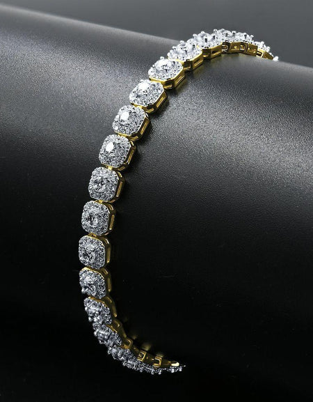 FABLE 4.68 CTW CZ Rhodium Moissanite Iced Out Bracelet