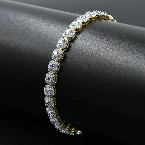 Load image into Gallery viewer, FABLE 4.68 CTW CZ RHODIUM MOISSANTE ICED OUT BRACELET |  995481
