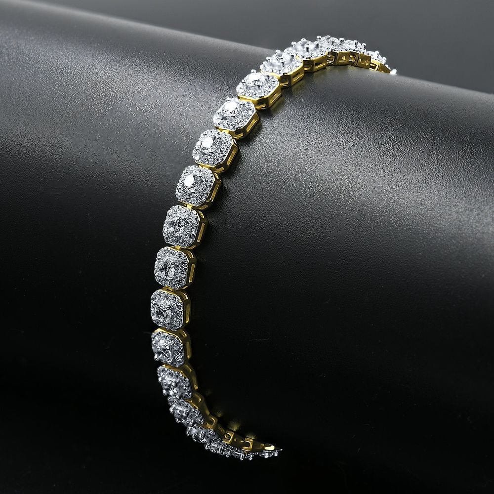 FABLE 4.68 CTW CZ RHODIUM MOISSANTE ICED OUT BRACELET |  995481