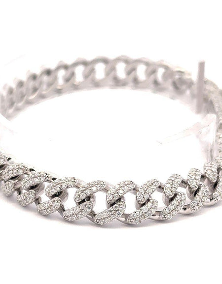 QUINOXITE 8MM Sterling Silver Cuban Bracelet – Moissanite Elegance