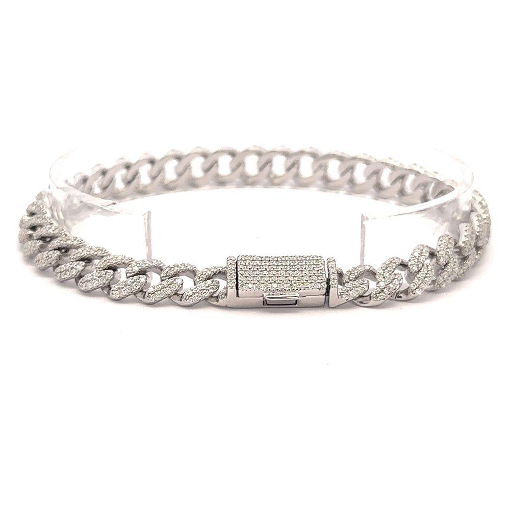 QUINOXITE 8MM STERLING SILVER CUBAN BRACELET | 9221931