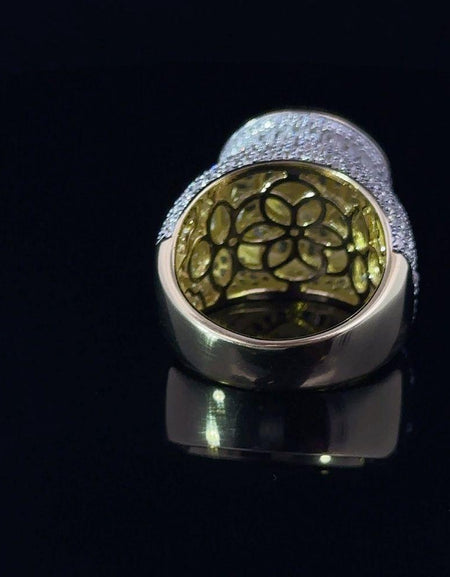 ECLAT 925 CZ Yellow Gold Mens Iced Out Ring