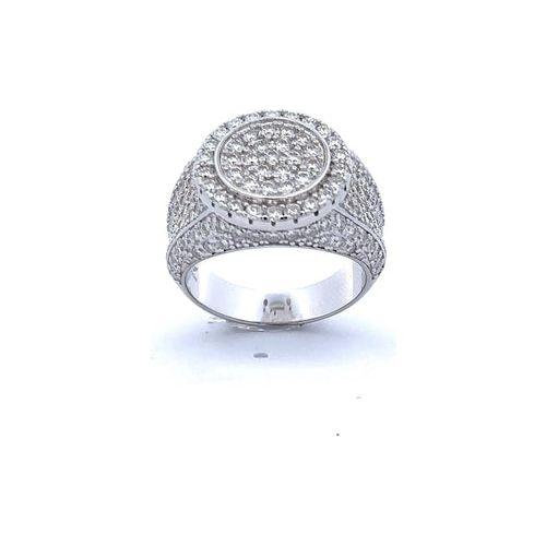 Load image into Gallery viewer, KAEL 2.94 CTW 925 MOISSANITE RHODIUM ICED OUT RING | 995391
