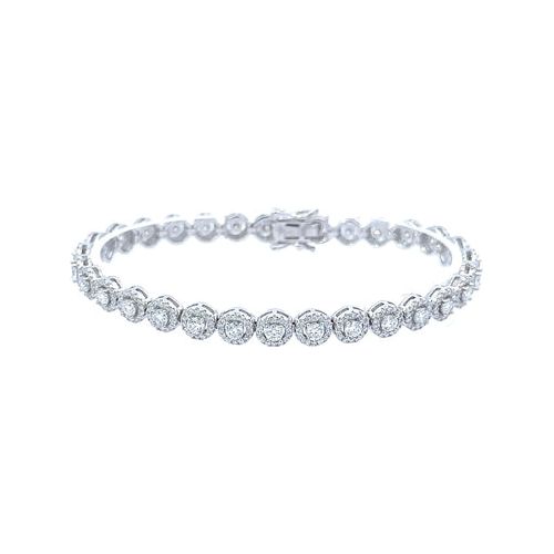 Load image into Gallery viewer, FABLE 4.68 CTW CZ RHODIUM MOISSANTE ICED OUT BRACELET |  995481
