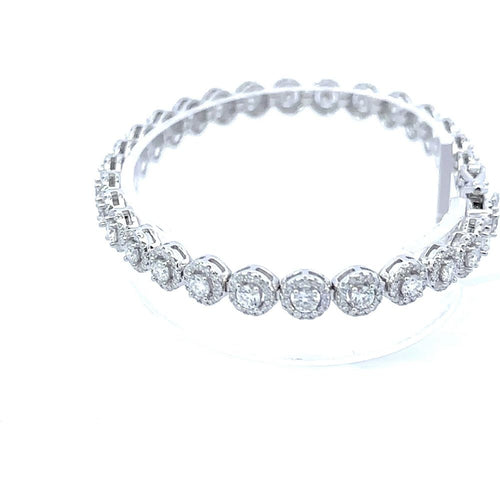 Load image into Gallery viewer, DUSK 6.19 CTW 7MM CZ RHODIUM MOISSANTE ICED OUT BRACELET |  995651
