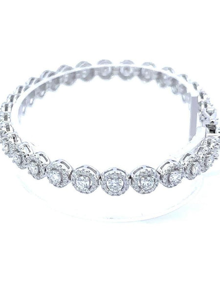 FABLE 6.19 CTW 7MM CZ Rhodium Moissanite Iced Out Bracelet
