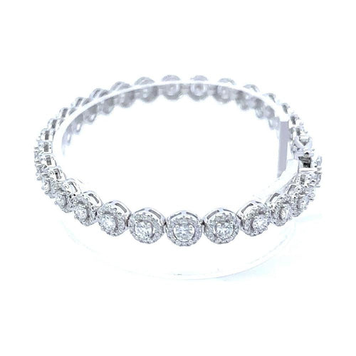 Load image into Gallery viewer, DUSK 6.19 CTW 7MM CZ RHODIUM MOISSANTE ICED OUT BRACELET |  995651
