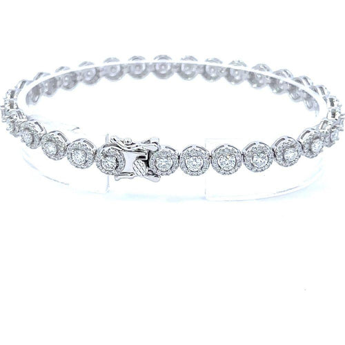 Load image into Gallery viewer, DUSK 6.19 CTW 7MM CZ RHODIUM MOISSANTE ICED OUT BRACELET |  995651
