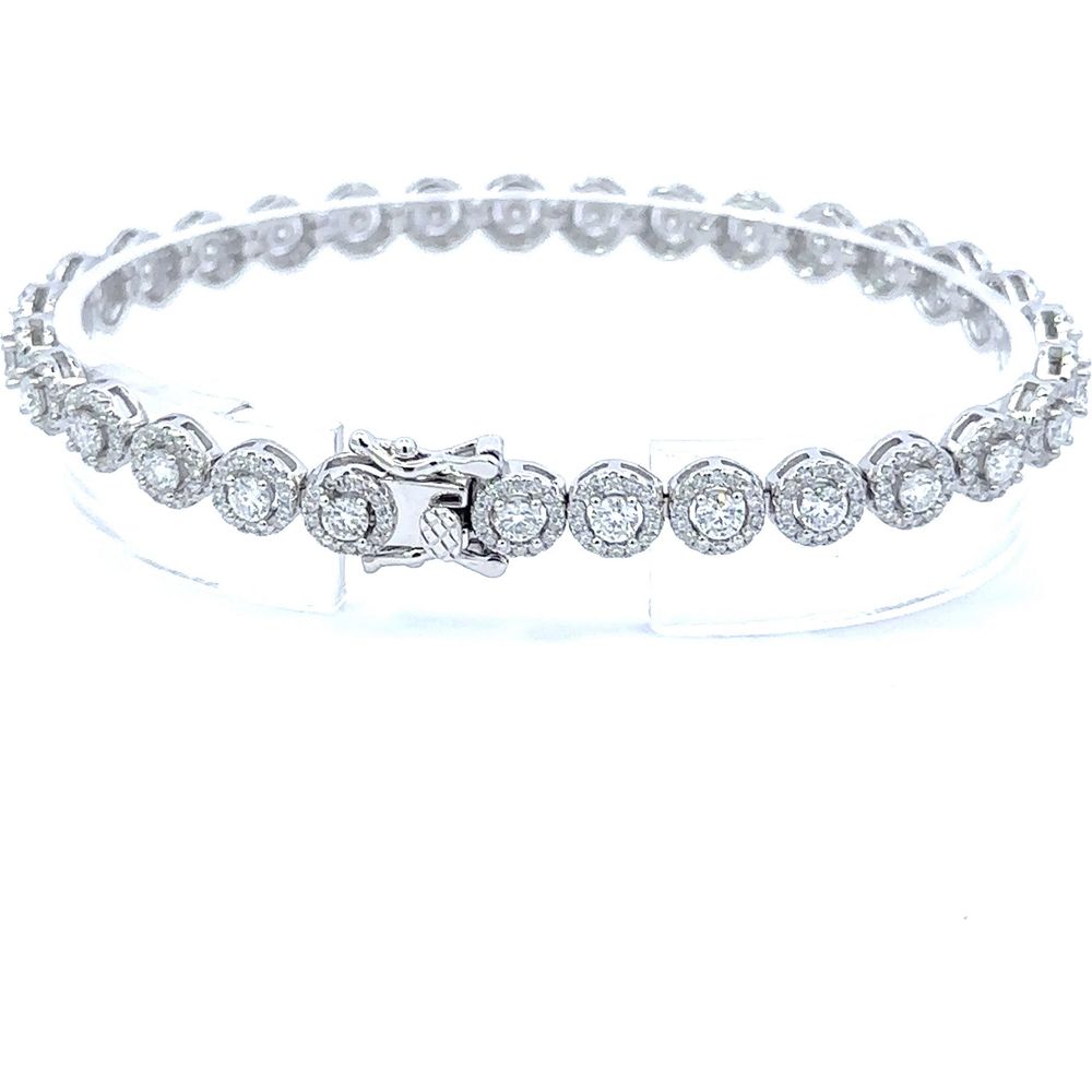 DUSK 6.19 CTW 7MM CZ RHODIUM MOISSANTE ICED OUT BRACELET |  995651