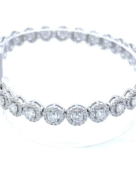 FABLE 6.19 CTW 7MM CZ Rhodium Moissanite Iced Out Bracelet