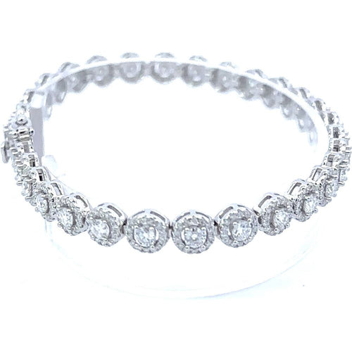 Load image into Gallery viewer, DUSK 6.19 CTW 7MM CZ RHODIUM MOISSANTE ICED OUT BRACELET |  995651
