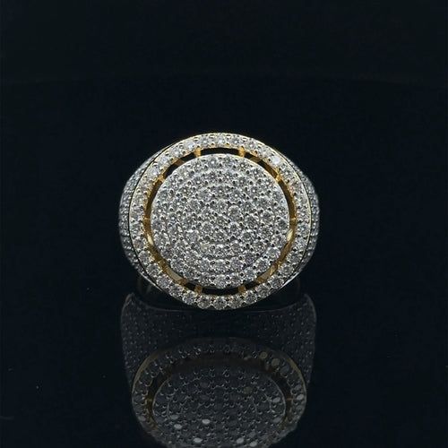 VELOCE 925 MOISSANITE YELLOW GOLD ICED OUT RING | 995492