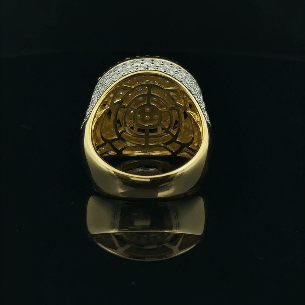 VELOCE 925 MOISSANITE YELLOW GOLD ICED OUT RING | 995492