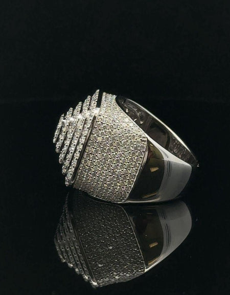 SOLARE 925 Moissanite Men's Rhodium Iced Out Ring