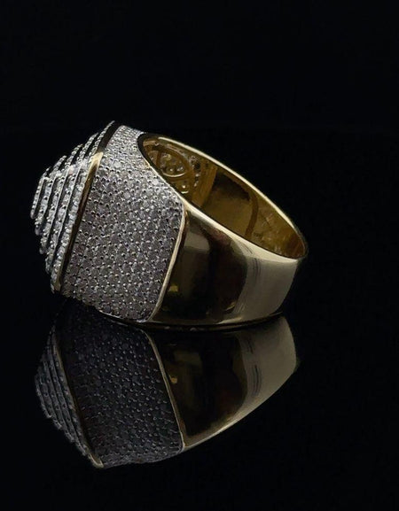 SOLARE 925 Moissanite Men's Rhodium Iced Out Ring