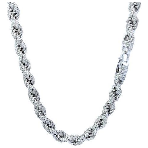 Load image into Gallery viewer, SABLE 16.26 CTW 7 MM RHODIUM MOISSANITE ICED OUT CHAIN  |  995641
