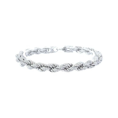 Load image into Gallery viewer, DUSK 6.19 CTW 7MM CZ RHODIUM MOISSANTE ICED OUT BRACELET |  995651
