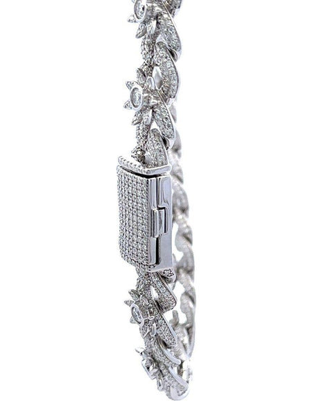 GLINT Rhodium Moissanite Iced Out Chain - 12.70 CTW 5 MM