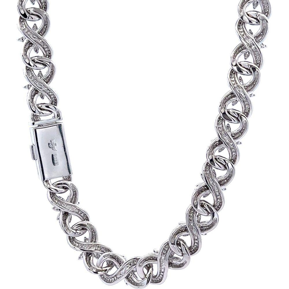 ORIN 12.70 CTW 5 MM RHODIUM MOISSANITE ICED OUT CHAIN  |  995811