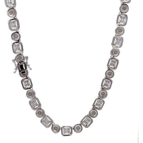 Load image into Gallery viewer, ENIGMATIC 10.11 CTW 8 MM RHODIUM MOISSANITE ICED OUT CHAIN  |  996481
