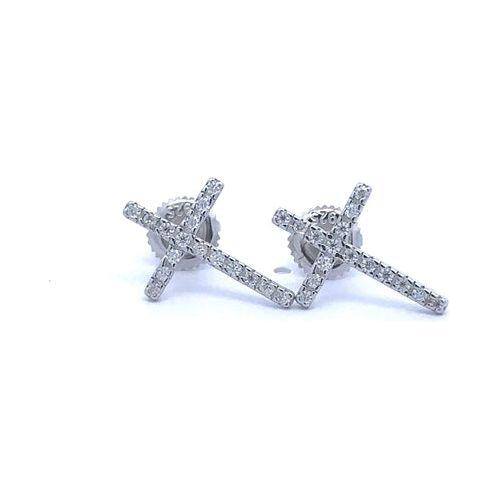 Load image into Gallery viewer, DRACONIS 0.24 CTW 925 RHODIUM MOISSANITE ICED OUT EARRING | 996151
