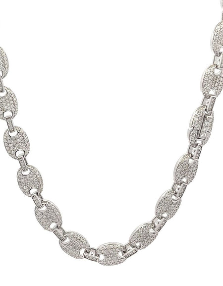 ORACULAR Rhodium Moissanite Iced Out Chain - The Ultimate Statement Piece