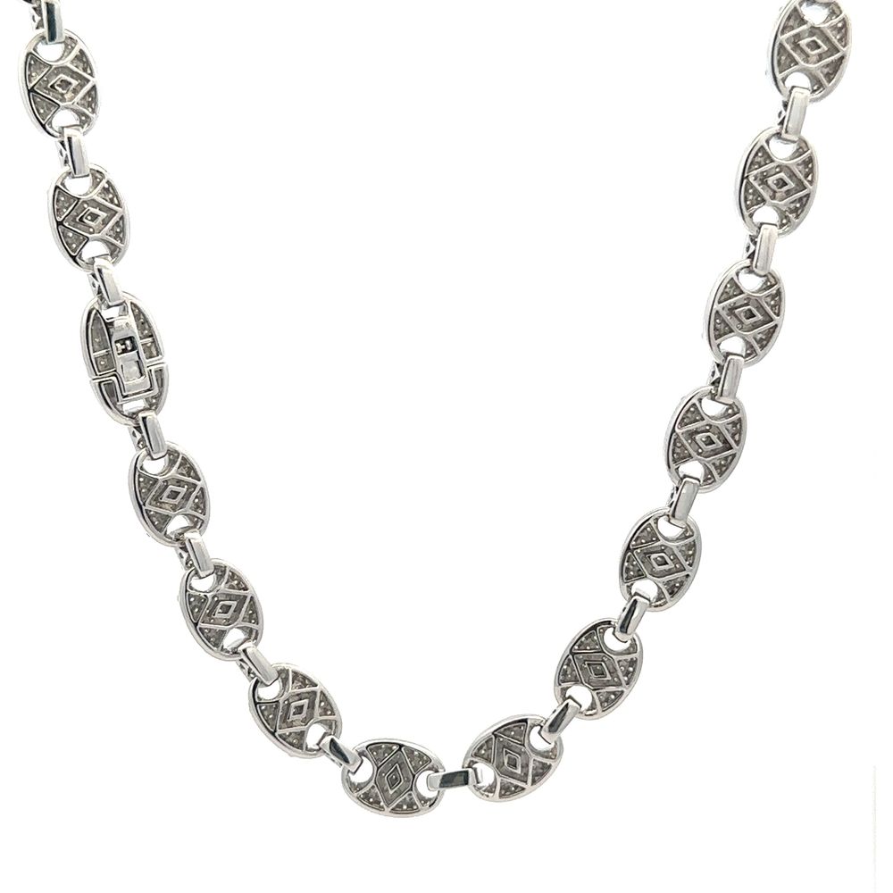 ORACULAR 4.63 CTW RHODIUM MOISSANITE ICED OUT CHAIN  |  996491