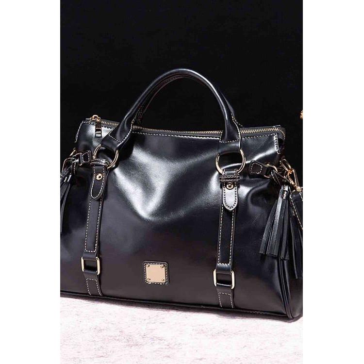 Luxurious PU Leather Handbag with Tassels