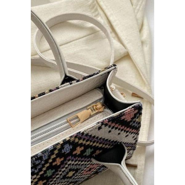 Geometric PU Leather Strap Handbag - A Statement of Sophistication