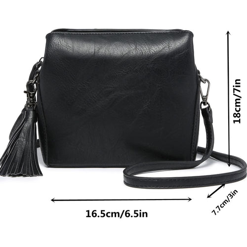 Load image into Gallery viewer, MT2658 BK Luxurious Vegan Leather Triple Compartment Crossbody Bag
