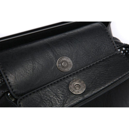 Load image into Gallery viewer, MT2658 BK Luxurious Vegan Leather Triple Compartment Crossbody Bag
