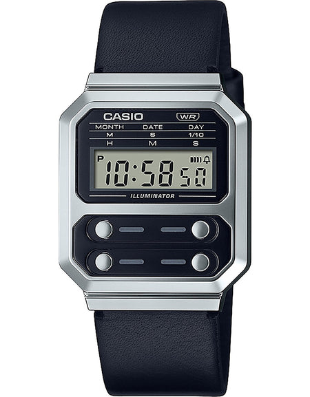 CASIO VINTAGE Mod. EDGY COLLECTION LEATHER - BLACK-0