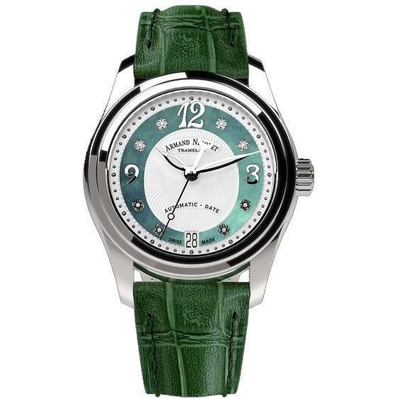 Armand Nicolet Tramelan M03 Diamond Accents Green And White Dial Automatic Women's Watch