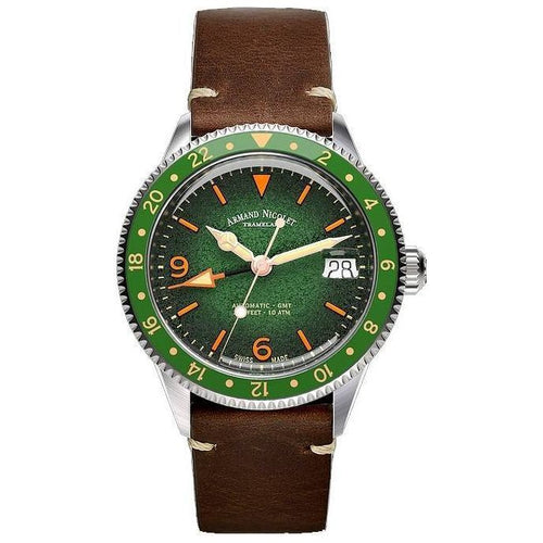 Load image into Gallery viewer, Armand Nicolet Tramelan VS1 GMT Green Dial Automatic Watch
