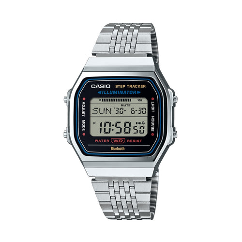 Load image into Gallery viewer, CASIO VINTAGE Mod. SILVER -BLUETOOTH® SMARTPHONE LINK w. built-in accelerometer senses body movements + steps counter-0
