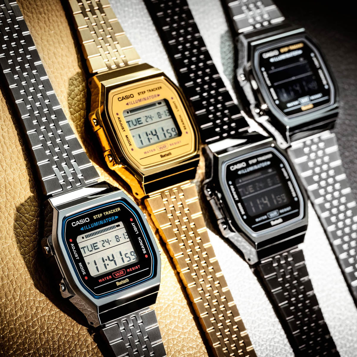 CASIO VINTAGE Mod. BLUETOOTH® SMARTPHONE LINK - SILVER - built-in accelerometer senses body movements + steps counter-4