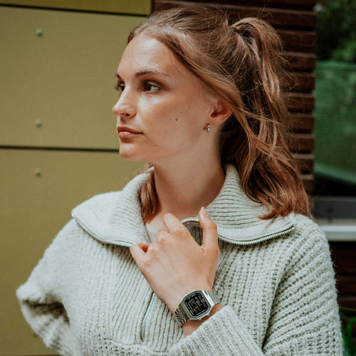 Load image into Gallery viewer, CASIO VINTAGE Mod. BLUETOOTH® SMARTPHONE LINK - SILVER - built-in accelerometer senses body movements + steps counter-6
