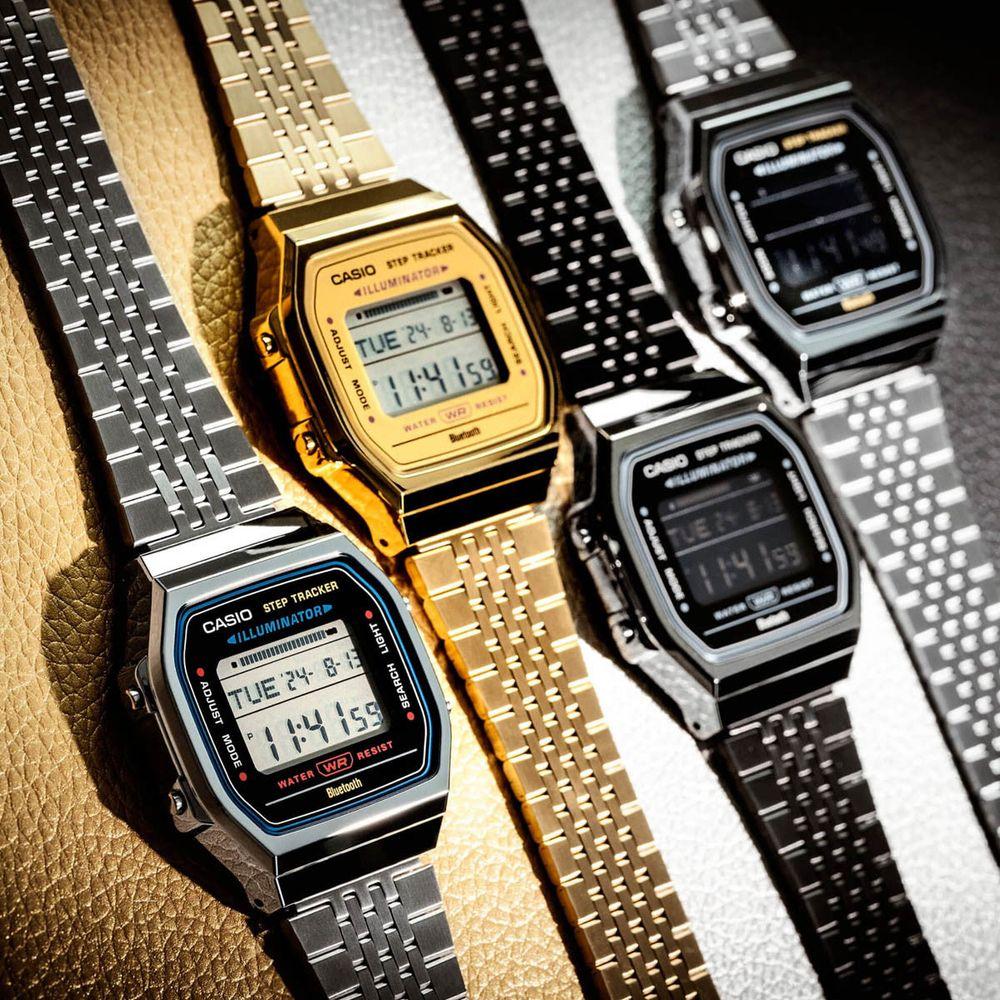 CASIO VINTAGE Mod. BLUETOOTH®  SMARTPHONE LINK - GOLD - built-in accelerometer senses body movements + steps counter-2