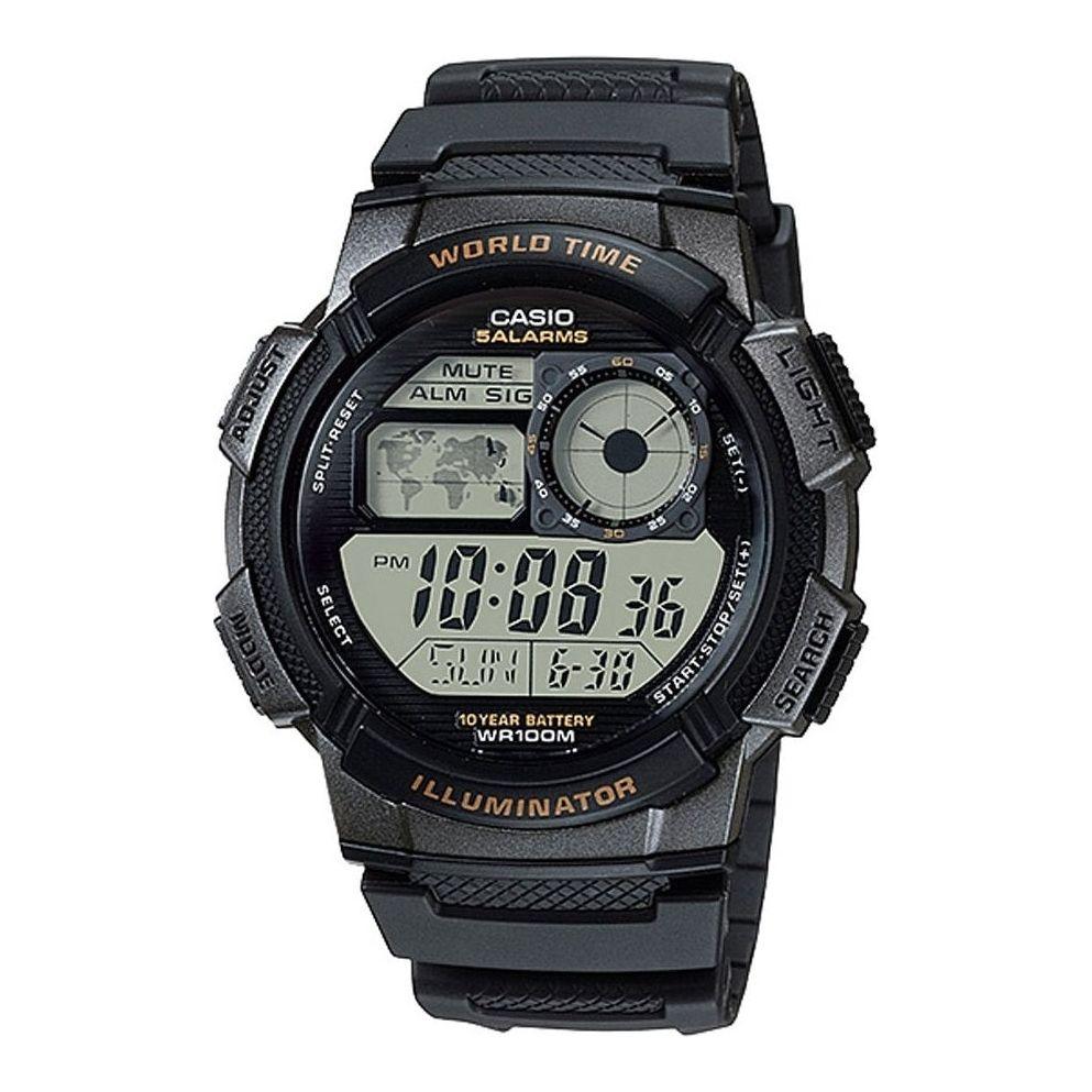 CASIO Mod. WORLD TIME ILLUMINATOR - 5 Alarms, 10 Year battery-0