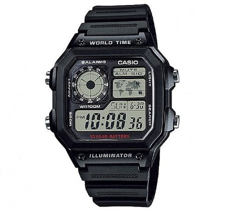 CASIO SPORT Mod. DIVER - WORLD TIME ILLUMINATOR 5 ALARMS - FUTURE CLASSIC COLLECTION - BLACK-0