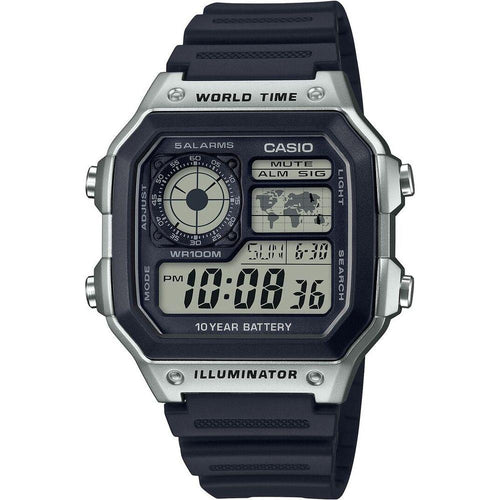 Load image into Gallery viewer, CASIO SPORT Mod. CASIO SPORT Mod. WORLD TIME ILLUMINATOR 5 ALARMS - FUTURE CLASSIC COLLECTION - BLACK SILVER-0
